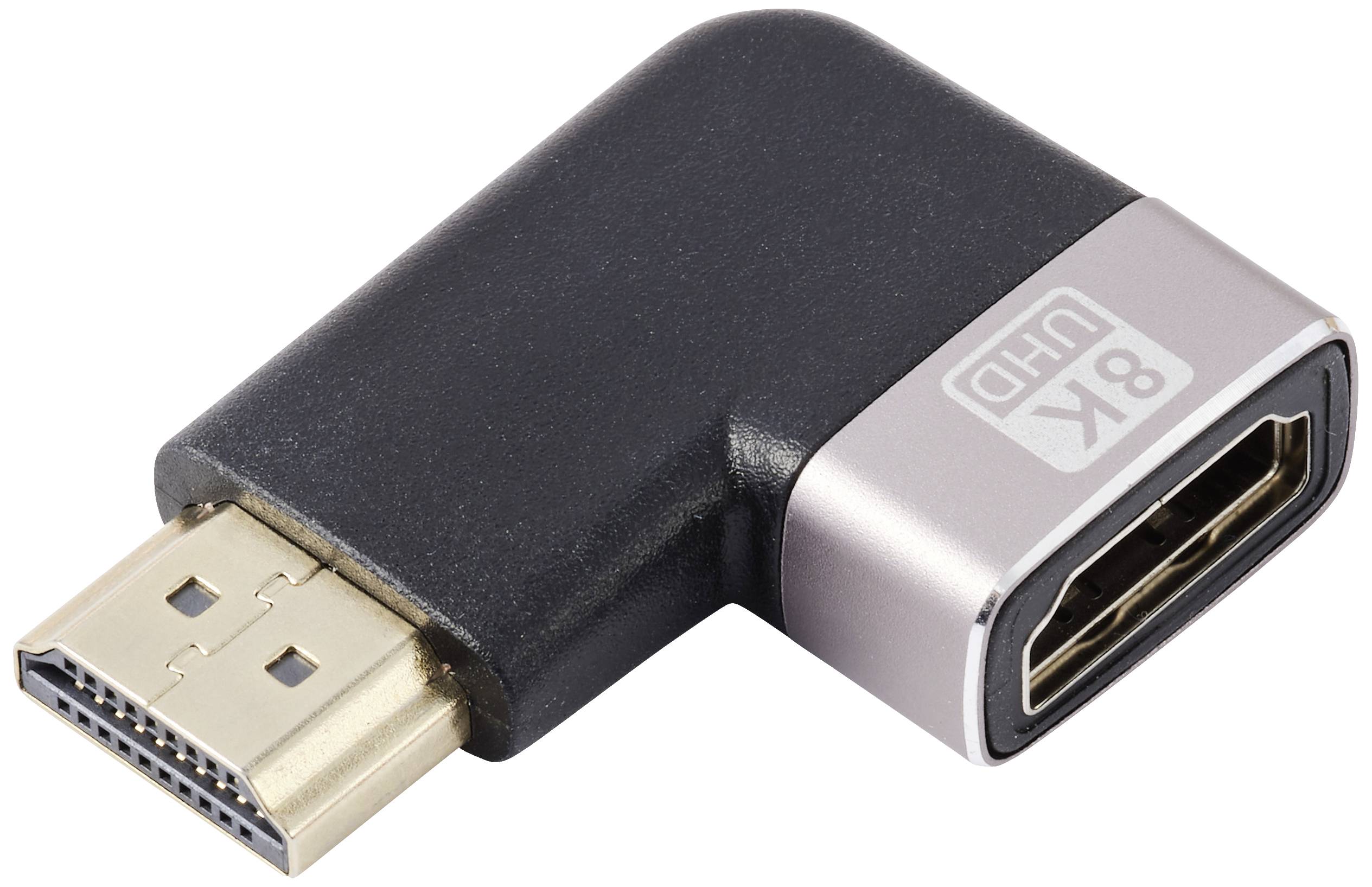 SpeaKa Professional SP-11302004 HDMI adapter [1x złącze męskie HDMI - 1x złącze żeńskie HDMI] czarny, srebrny UHD 8K @ 6 - obrazek 1