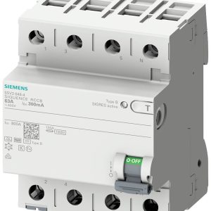 Wyłącznik różnicowoprądowy Siemens 5SV33444, 4 styki, 40 A, 0.03 A, 400 V Wyłącznik różnicowoprądowy Siemens 5SV33444, 4 styki, 40 A, 0.03 A, 400 V
