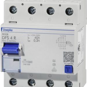 Doepke 09144911 Wyłącznik różnicowoprądowy A 4 styki 63 A 0.03 A 400 V Doepke 09144911 Wyłącznik różnicowoprądowy A 4 styki 63 A 0.03 A 400 V