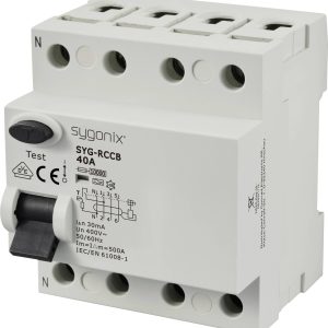 Wyłącznik różnicowoprądowy Sygonix SY-6438018, 4 styki, 40 A, 0.03 A, 400 V/AC Wyłącznik różnicowoprądowy Sygonix SY-6438018, 4 styki, 40 A, 0.03 A, 400 V/AC