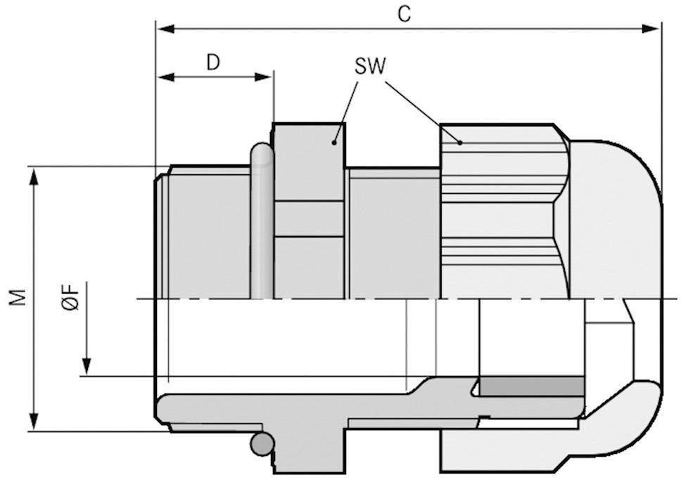 LAPP 54115455 Dławnica kablowa M40 poliamid niebieski (ral 5015) 10 szt. - obrazek 1