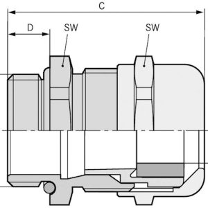 LAPP 53015150 Dławnica kablowa PG21 poliamid srebrno-szary (ral 7001) 50 szt.