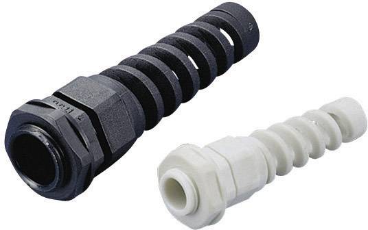TRU COMPONENTS 1593287 Dławnica kablowa z osłoną spiralną PG11 poliamid czarny (ral 9005) 1 szt. - obrazek 1
