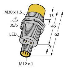 Turck Czujnik indukcyjny nie podtynkowy PNP, Zamykający NI30U-M30-AP6X-H1141