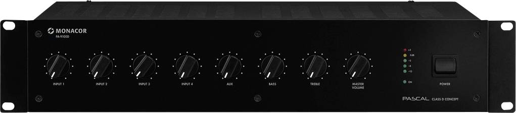 Monacor PA-9100D Wzmacniacz ELA 1000 W 5-kanałowy - obrazek 1