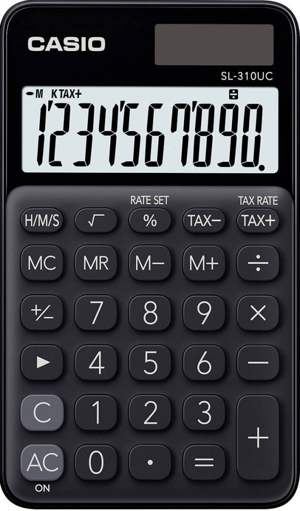 Casio SL-310UC-BK Kalkulator kieszonkowy czarny Wyświetlacz: 10 energią słoneczną, bateryjne (S x W x G) 70 x 8 x 118 mm Casio SL-310UC-BK Kalkulator kieszonkowy czarny Wyświetlacz: 10 energią słoneczną, bateryjne (S x W x G) 70 x 8 x 118 mm