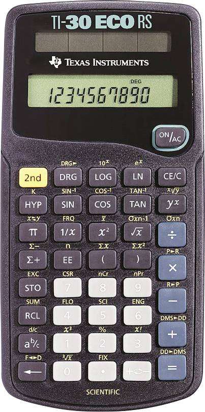 Texas Instruments TI-30 ECO RS Kalkulator kieszonkowy czarny Wyświetlacz: 10 energią słoneczną (D x S x W) 153 x 79 x 15 Texas Instruments TI-30 ECO RS Kalkulator kieszonkowy czarny Wyświetlacz: 10 energią słoneczną (D x S x W) 153 x 79 x 15