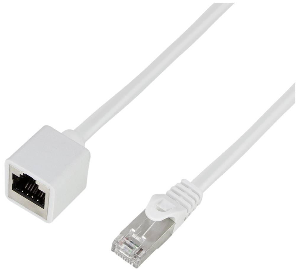 przedłużacz LAN LogiLink CQX091S, 1 szt., RJ45, CAT 6a, S/FTP, 10.00 m, biały - obrazek 1