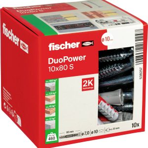 Fischer 538257 DUOPOWER 10×80 S LD Kołek 2-komponentowy 80 mm 10 mm 10 szt.