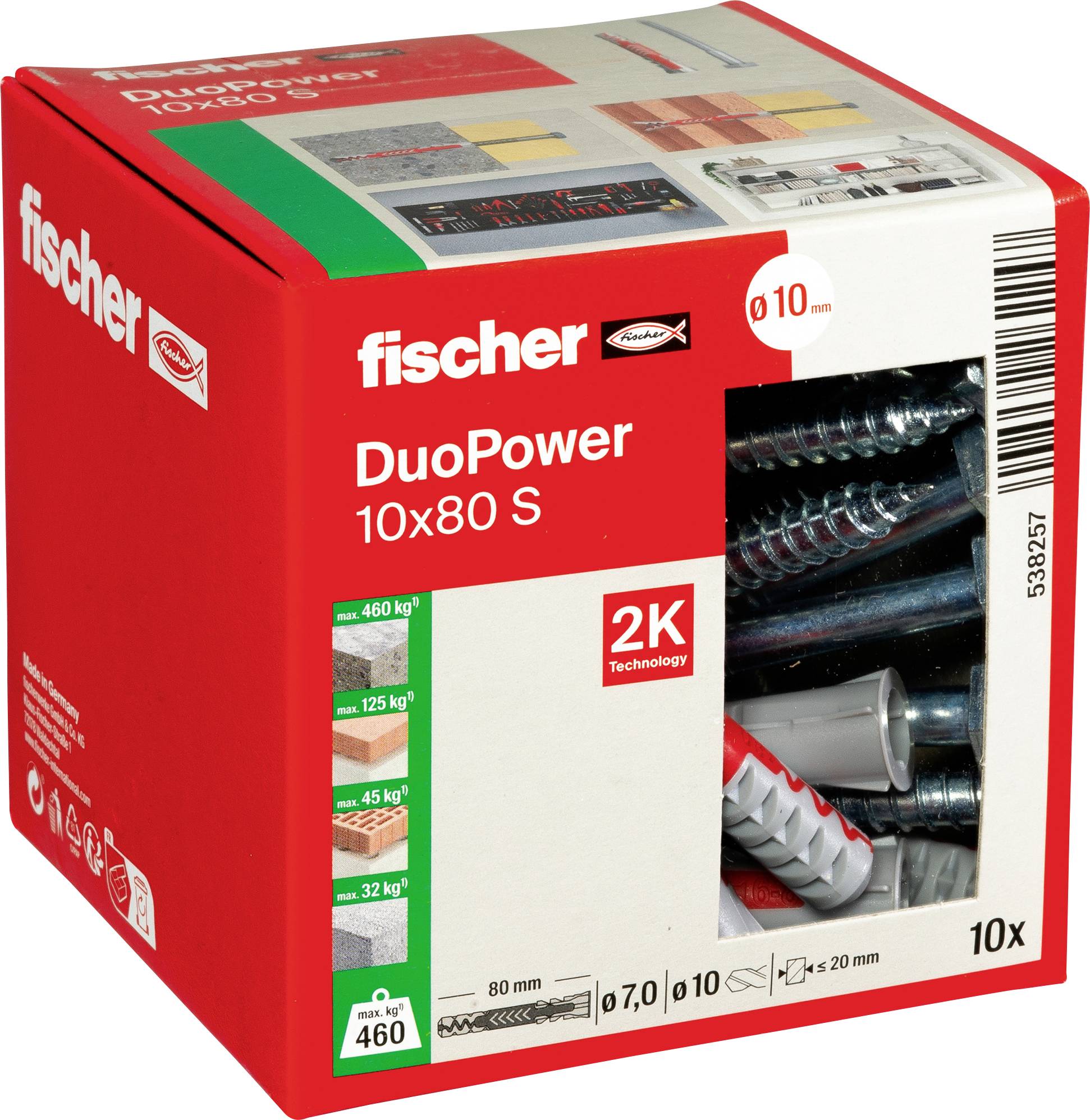 Fischer 538257 DUOPOWER 10x80 S LD Kołek 2-komponentowy 80 mm 10 mm 10 szt. - obrazek 1