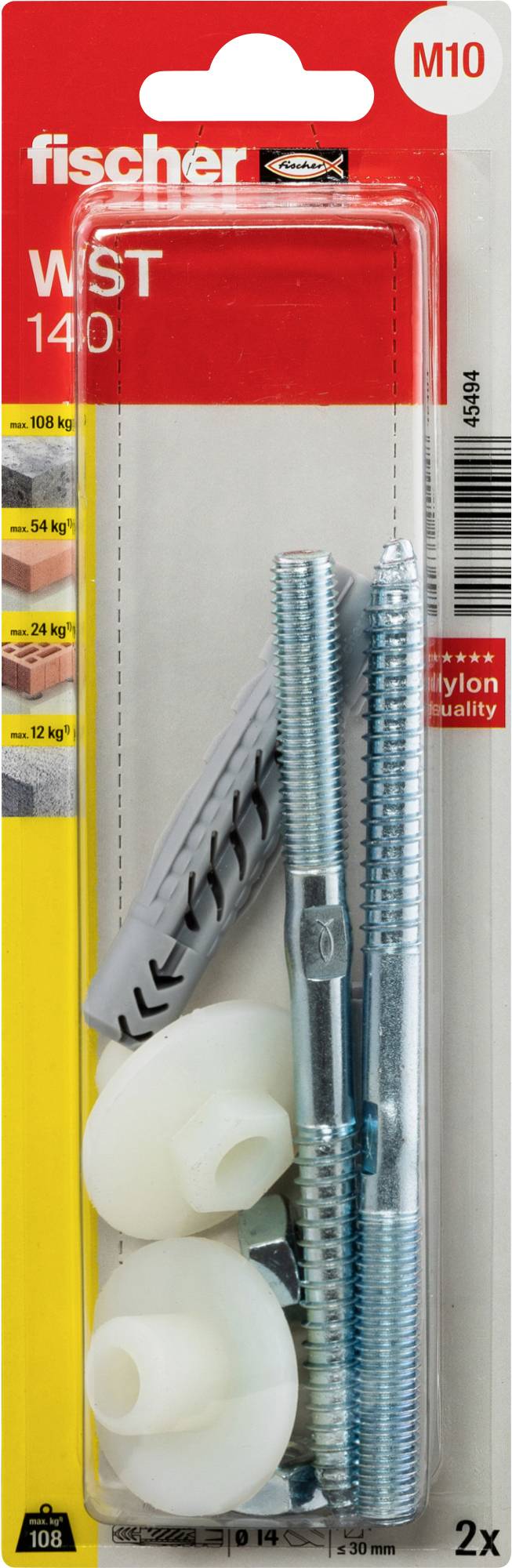 Fischer 045494 WST 140 K NV Mocowanie umywalki 75 mm 1 zest. - obrazek 1