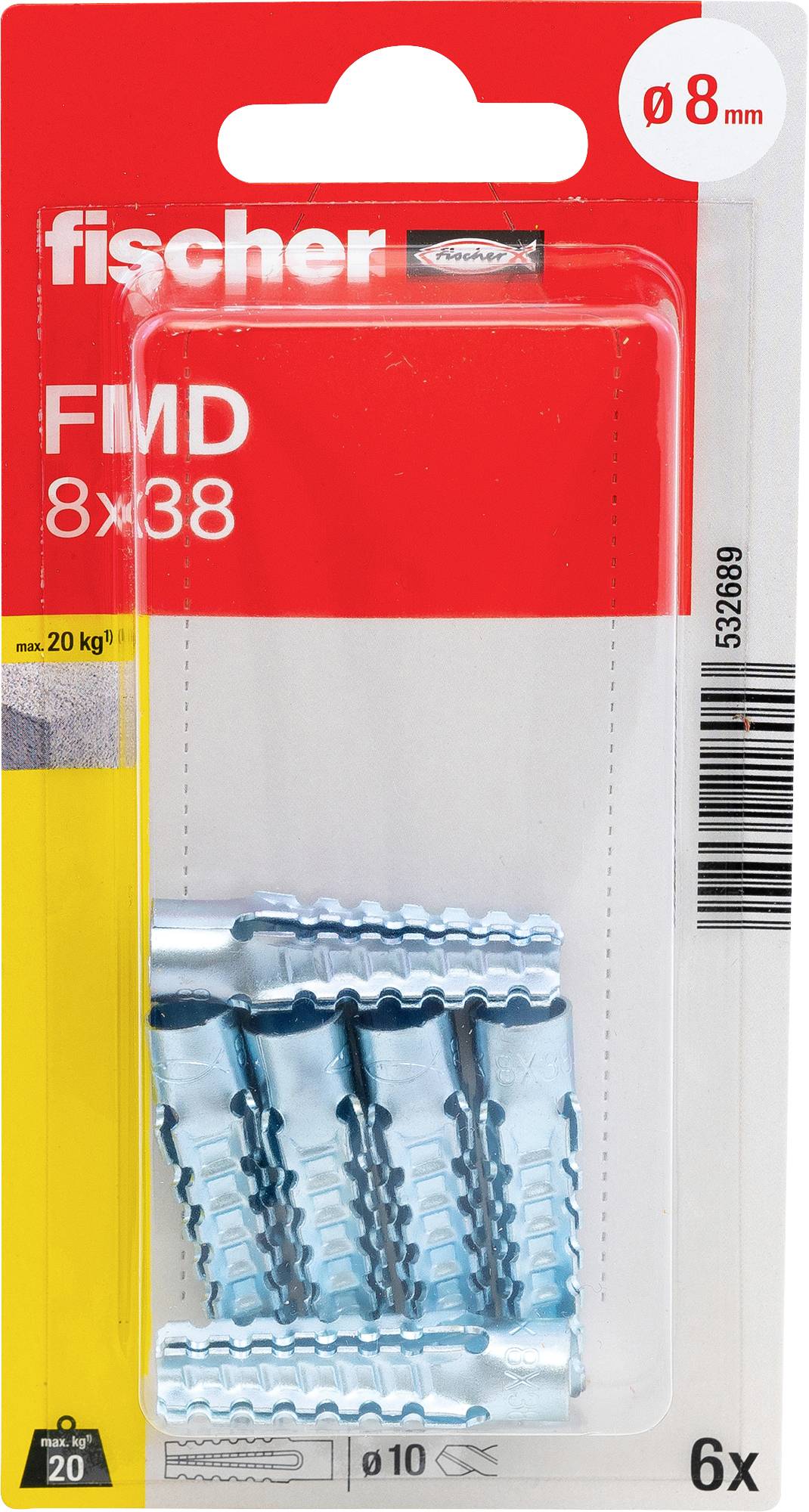 Fischer 532689 FMD 8 x 38 K NV Kołek rozporowy, metalowy 38 mm 10 mm 1 zest. - obrazek 1