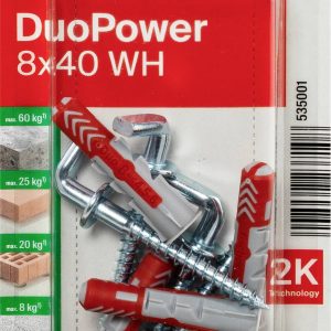 Fischer 535001 DuoPower 8 x 40 WH K NV Zestaw kołków 40 mm 8 mm 1 zest. Fischer 535001 DuoPower 8 x 40 WH K NV Zestaw kołków 40 mm 8 mm 1 zest.