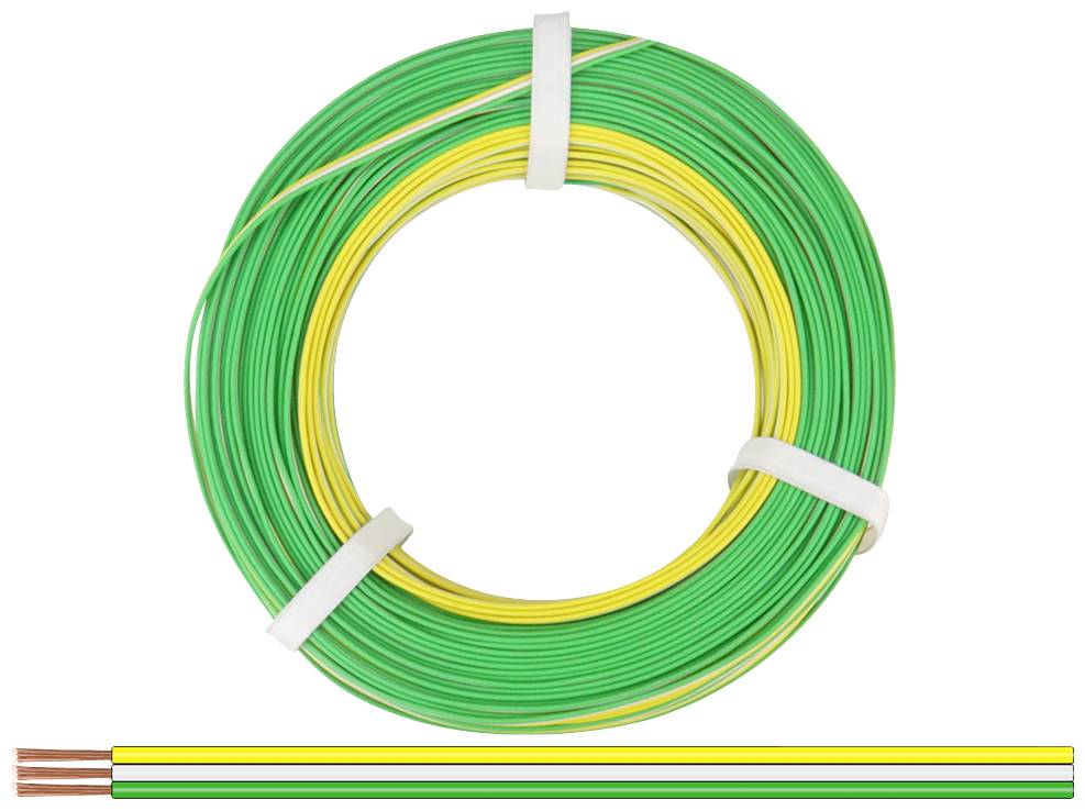 Donau Elektronik 325-354-25 Przewód linka 3 x 0.25 mm² + 3 x 0.25 mm² żółty, biały, zielony 25 m - obrazek 1