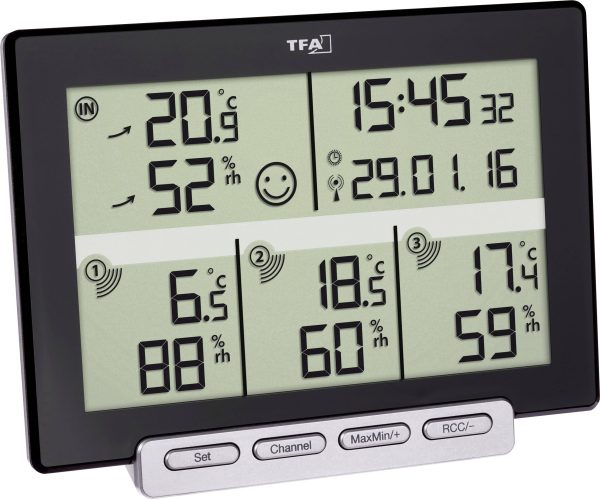 TFA Dostmann Multi-Sens Termohigrometr bezprzewodowy czarny 30.3057.01