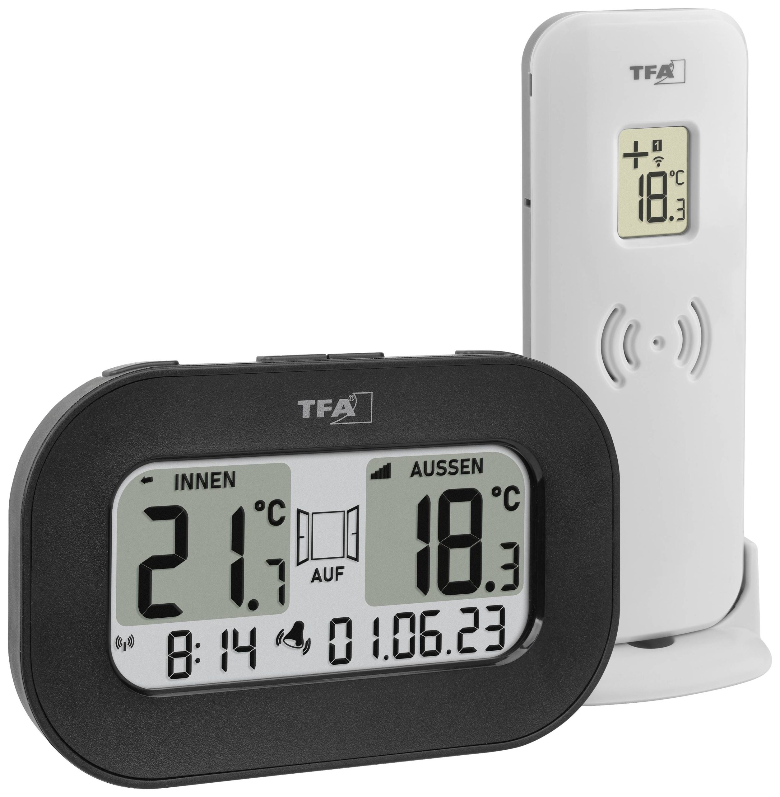 TFA Dostmann Funk-Thermometer COOL@HOME Radiowy termometr cyfrowy czarny 30.3046.01 - obrazek 1