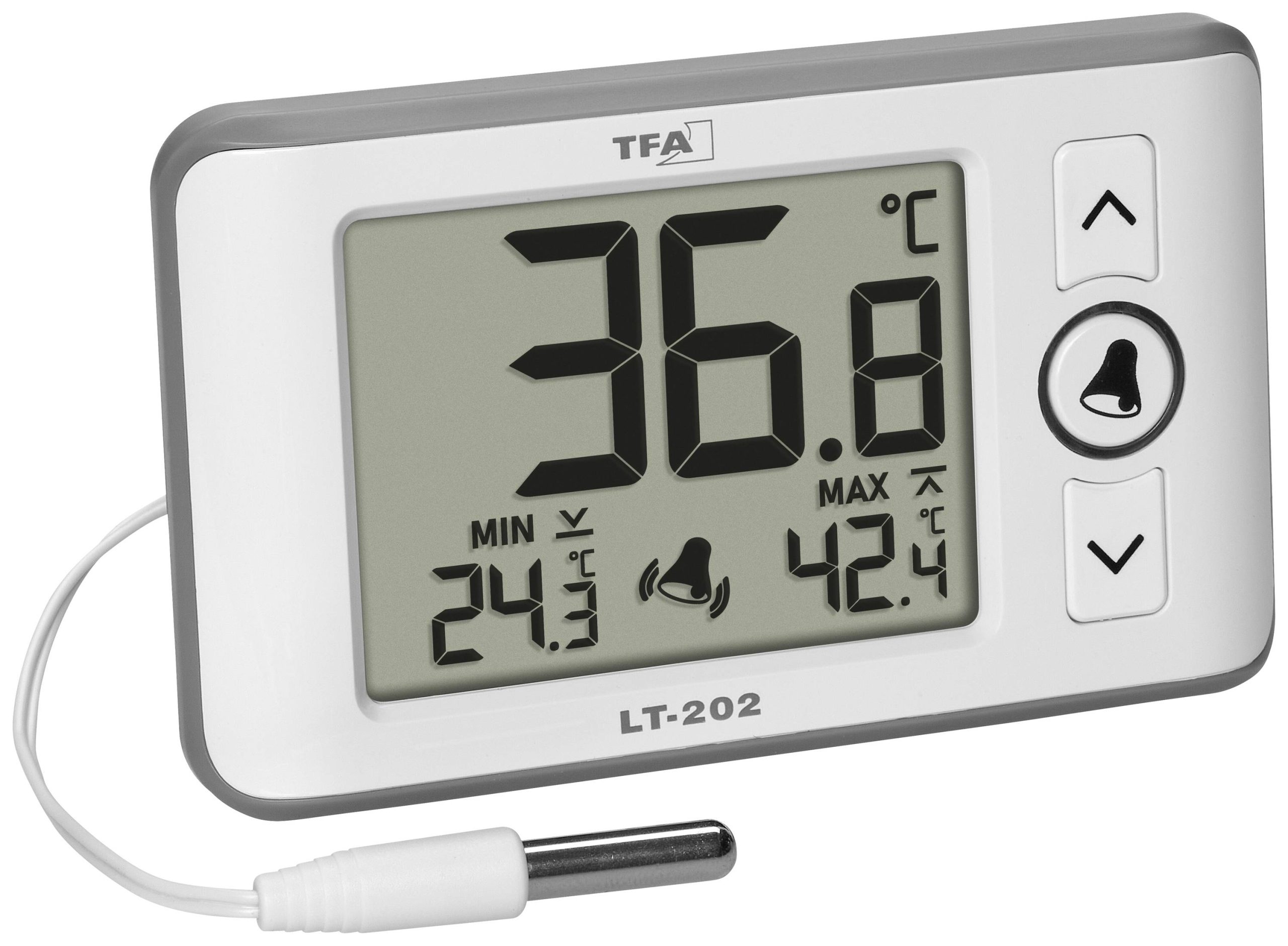 TFA Dostmann Digitales Profi-Thermometer mit Kabelfühler LT 202 Termometr biały 30.1052.02-ISO - obrazek 1