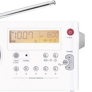 Radio przenośne Sangean PR-D7 fale metrowe (VHF), fale średnie (MF) funkcja budzika biały Radio przenośne Sangean PR-D7 fale metrowe (VHF), fale średnie (MF) funkcja budzika biały