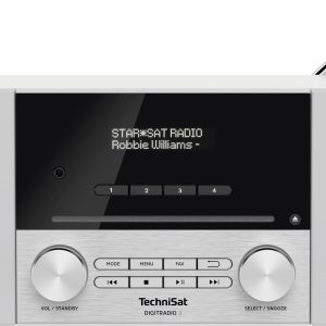 Radio TechniSat DIGITRADIO 3 DAB+, fale metrowe (VHF) z pilotem, funkcja budzika, funkcja ładowania akumulatora biały Radio TechniSat DIGITRADIO 3 DAB+, fale metrowe (VHF) z pilotem, funkcja budzika, funkcja ładowania akumulatora biały