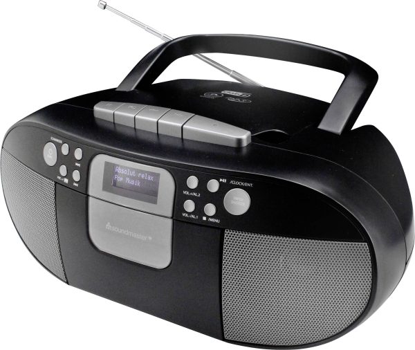 Radiomagnetofon soundmaster SCD7800SW DAB+, fale metrowe (VHF) funkcja budzika czarny