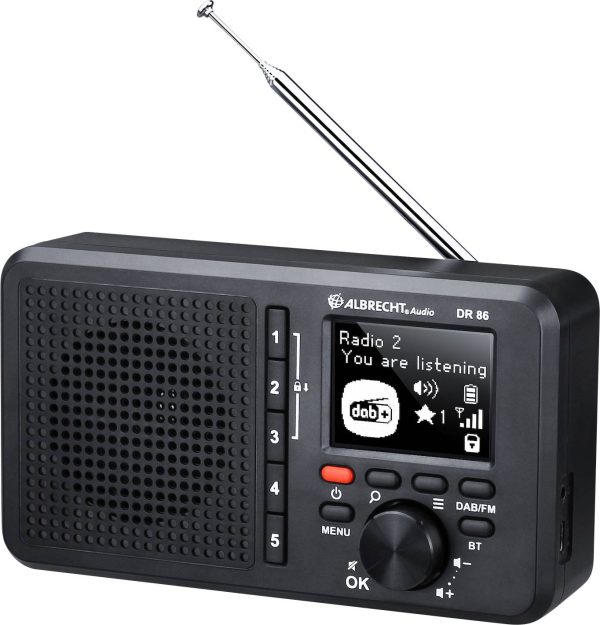 Radio Albrecht DR 86 DAB+, fale metrowe (VHF) wielokrotne ładowanie czarny