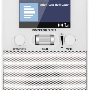 Radio gniazdkowe TechniSat DIGITRADIO FLEX 2 DAB+, fale metrowe (VHF) zawiera głośnik, funkcja budzika biały Radio gniazdkowe TechniSat DIGITRADIO FLEX 2 DAB+, fale metrowe (VHF) zawiera głośnik, funkcja budzika biały