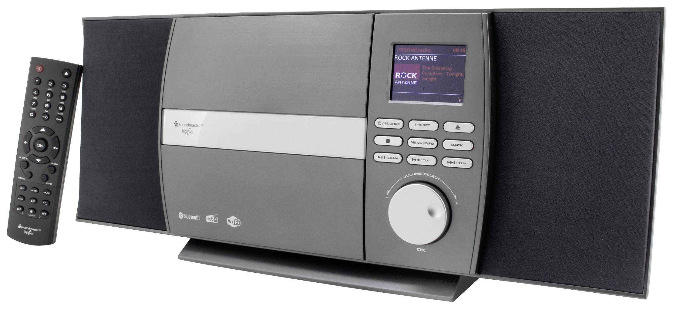 Radio internetowe z odtwarzaczem CD soundmaster ICD1010AN Internet, DAB+, fale metrowe (VHF) z pilotem antracytowo-czarn - obrazek 1