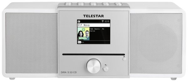 Radio-CD Telestar DIRA S 32i CD DAB+, fale metrowe (VHF), Internet z pilotem biały