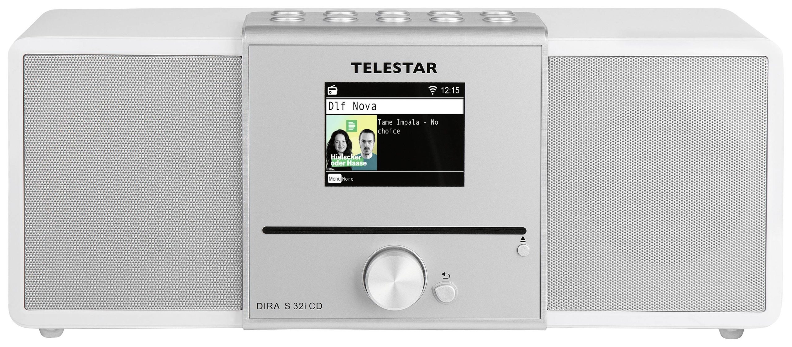 Radio-CD Telestar DIRA S 32i CD DAB+, fale metrowe (VHF), Internet z pilotem biały - obrazek 1