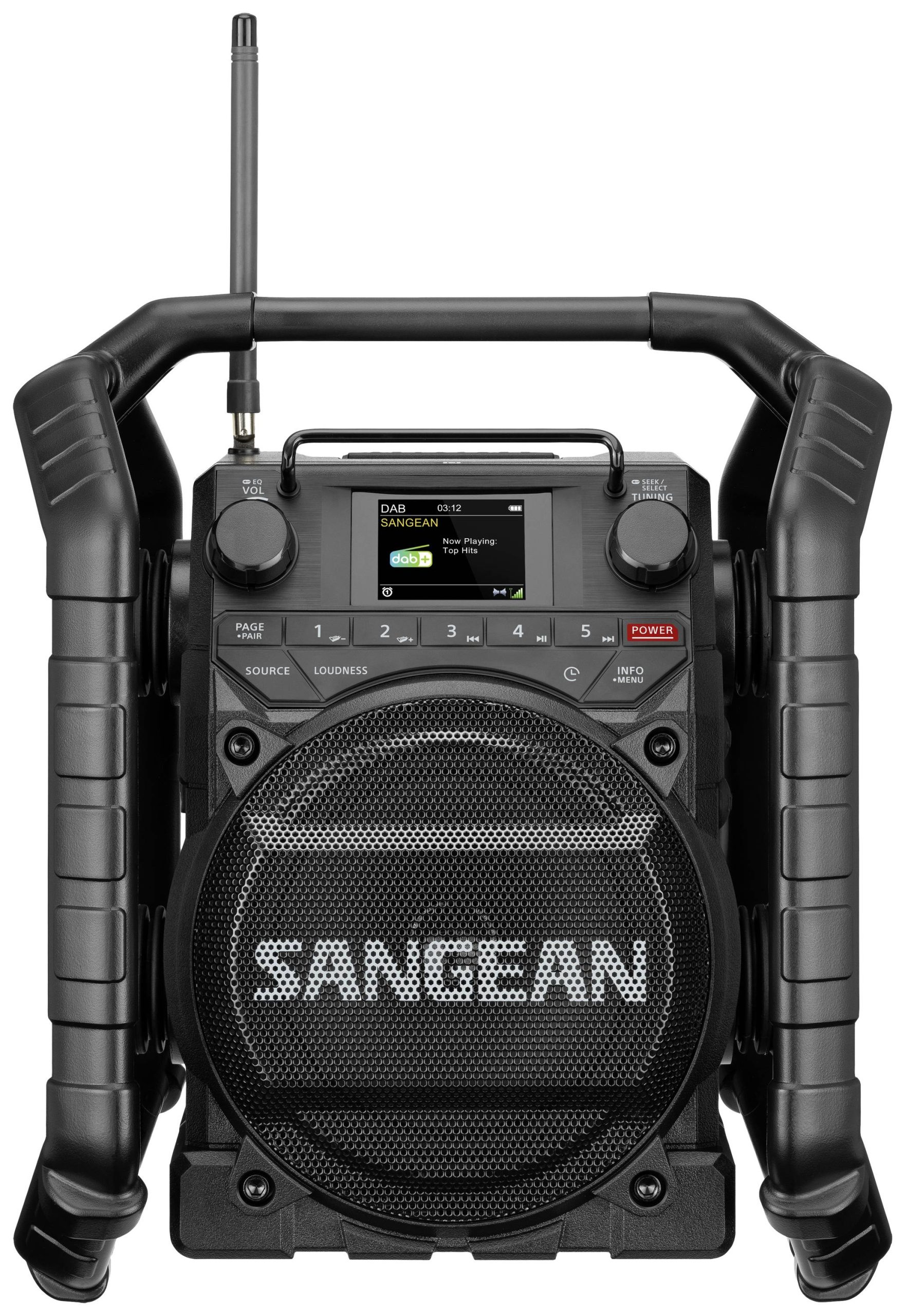 Radio na budowę Sangean U-4X DAB+, fale metrowe (VHF) wielokrotne ładowanie, wodoodporny, wstrząsoodporny, pyłoszczelny, - obrazek 1