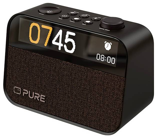 Radiobudzik Pure Moment DAB+ Ambientowy światło Kawa, czarna - obrazek 1