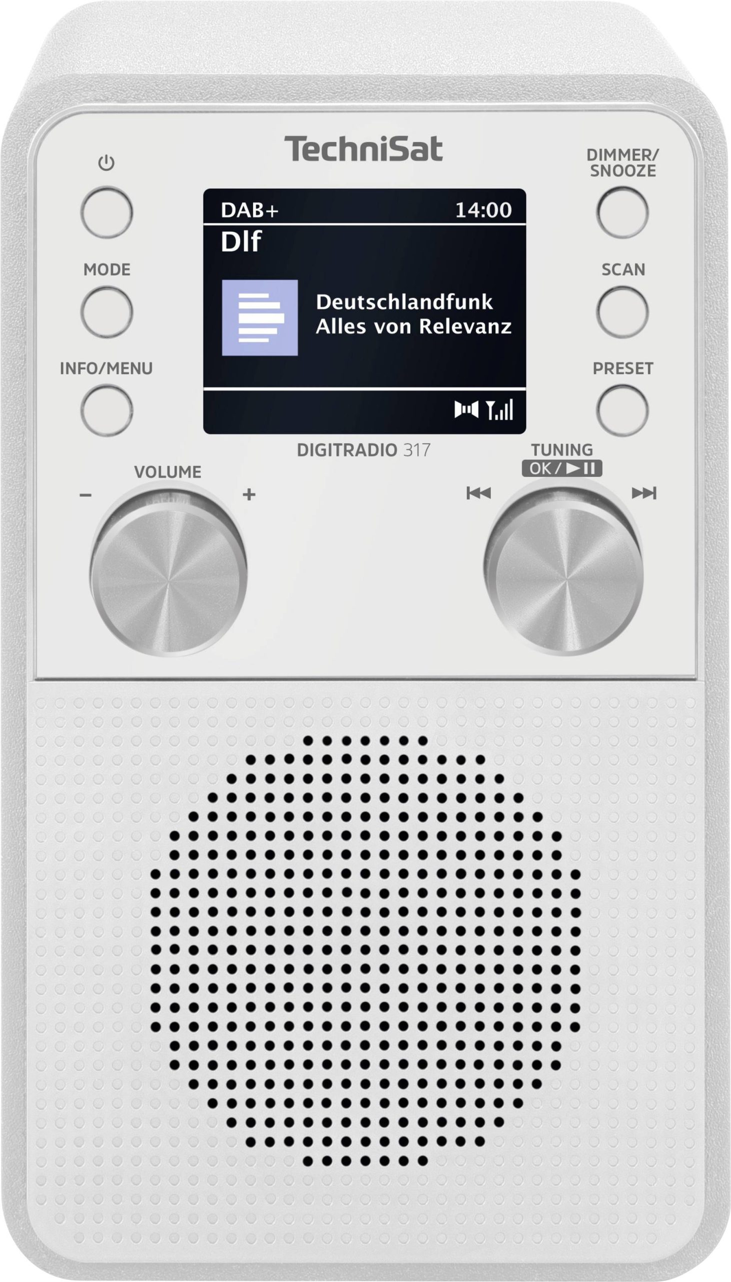 Radio TechniSat DIGITRADIO 317 DAB+, FM funkcja budzika biały - obrazek 1