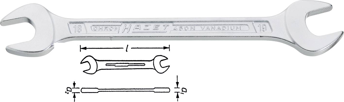 Hazet 450N-8X10 450N Klucz płaski podwójny Rozmiar klucza (metryczny) (tylko do tytułu) 8 - 10 mm - obrazek 1