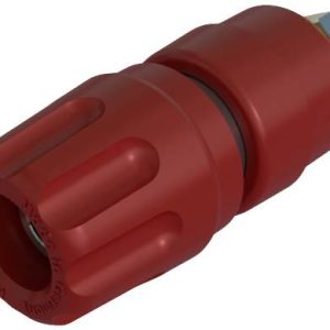 Gniazdo bananowe montażowe SKS Hirschmann PKI 10 A, izolowane, O 4 mm, 35 A, czerwone Gniazdo bananowe montażowe SKS Hirschmann PKI 10 A, izolowane, O 4 mm, 35 A, czerwone