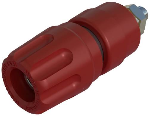 Gniazdo bananowe montażowe SKS Hirschmann PKI 10 A, izolowane, O 4 mm, 35 A, czerwone