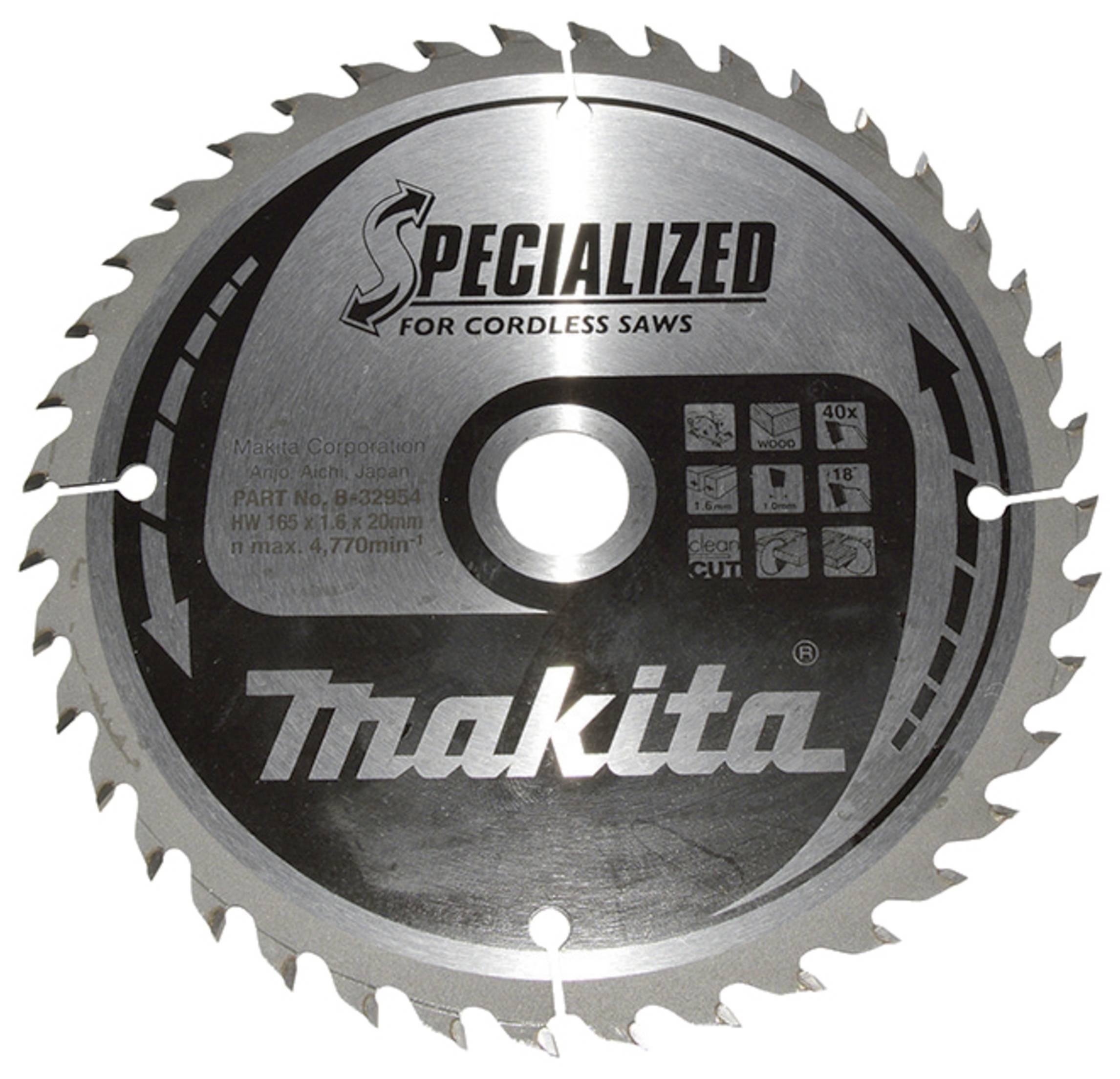 Tarcza tnąca z węglików spiekanych Makita SPECIALIZED 165 x 20 x 1 mm 1 szt. - obrazek 1