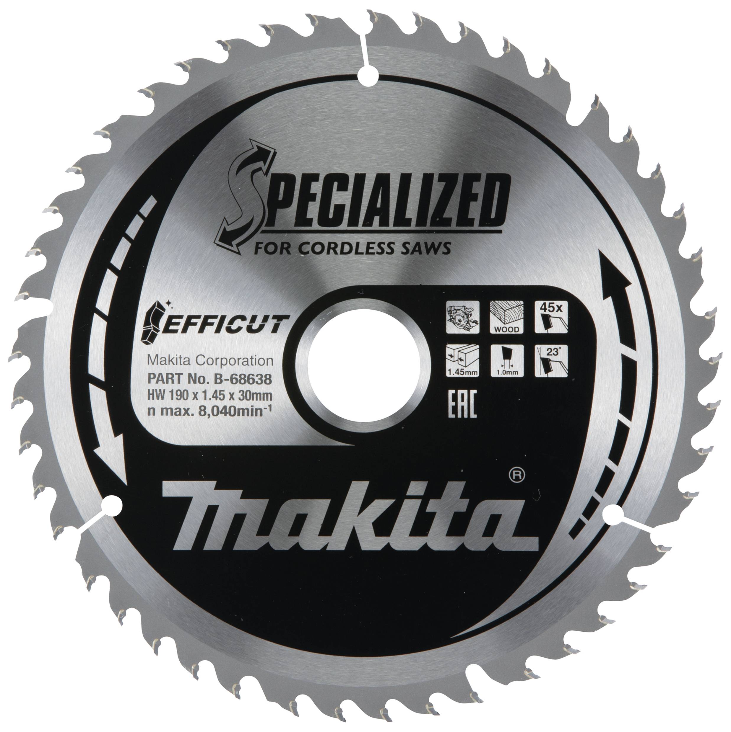Tarcza tnąca Makita B-68638 190 x 30 x 1.45 mm 1 szt. - obrazek 1
