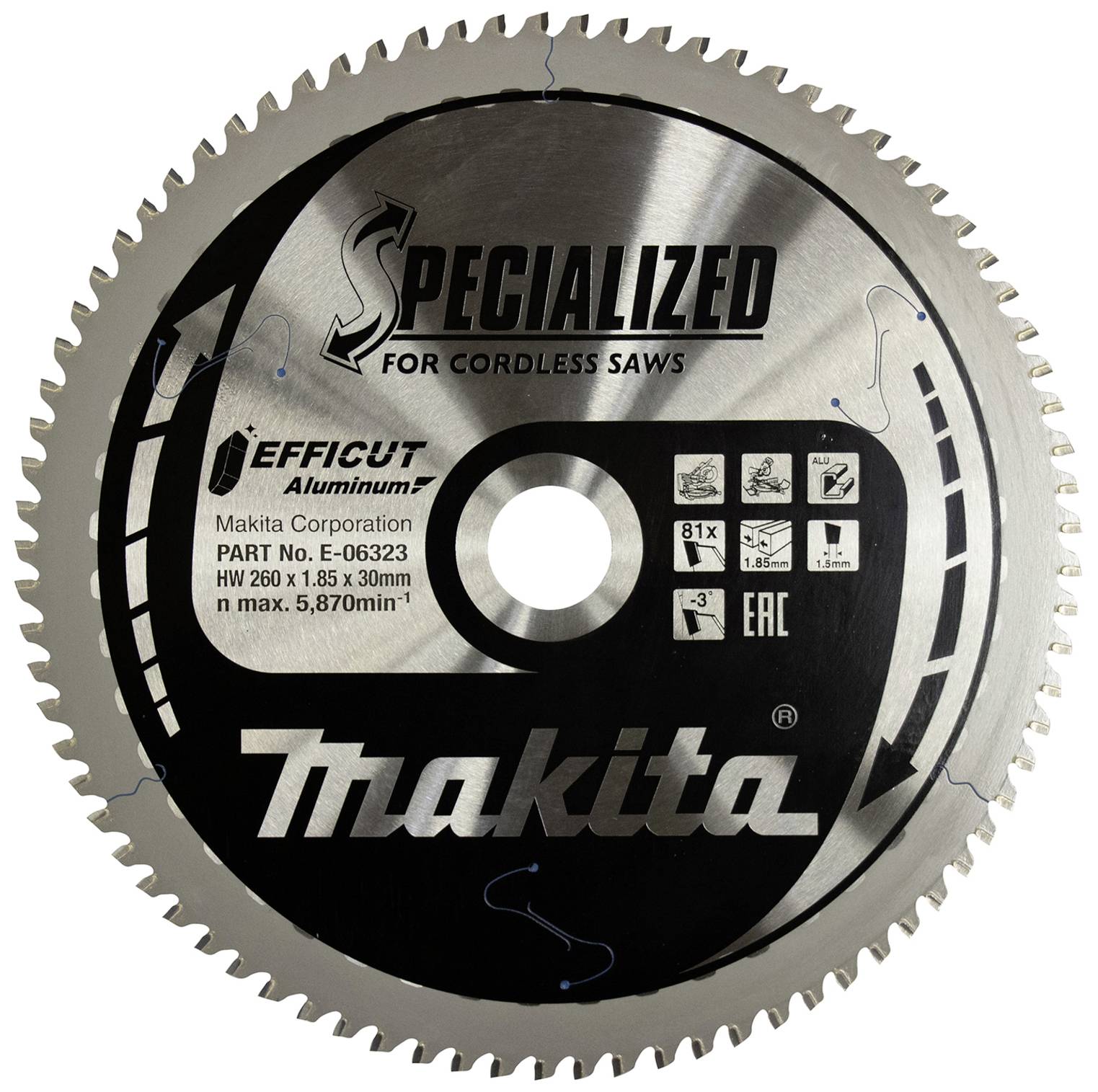 Tarcza tnąca Makita E-06323 260 x 30 x 1.85 mm 1 szt. - obrazek 1
