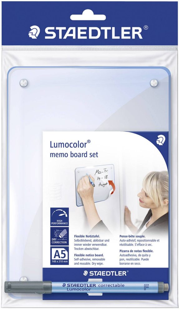 Tablica suchościeralna Staedtler STAEDTLER Lumocolor memo board set – Whiteboard (S x W) 148 mm x 210 mm