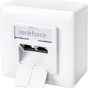 Gniazdo sieciowe Renkforce RF-4697900 RF-4697900, 2 Porty, CAT 6, nadtynkowy Gniazdo sieciowe Renkforce RF-4697900 RF-4697900, 2 Porty, CAT 6, nadtynkowy