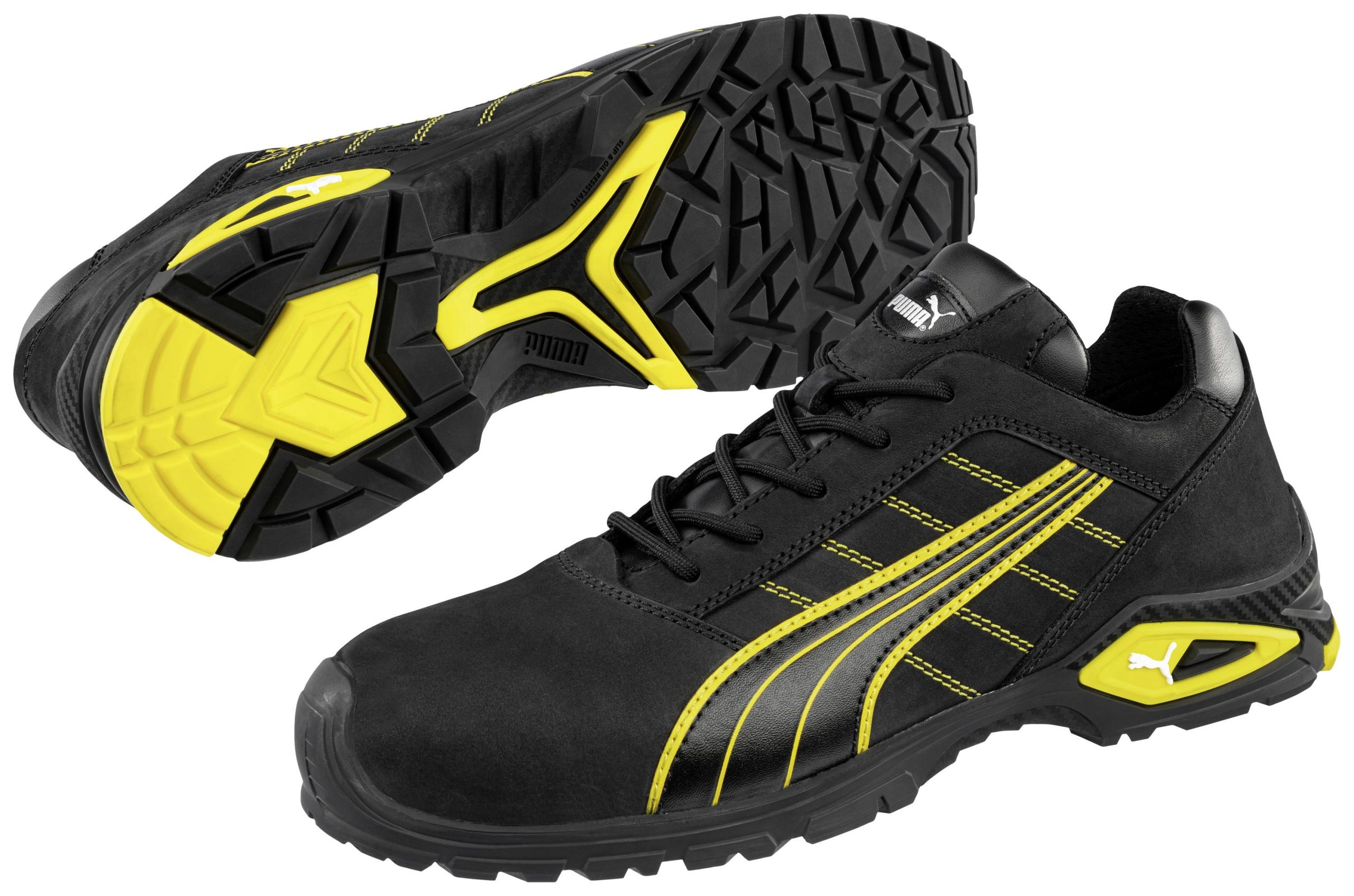 PUMA Safety Sicherheitshalbschuh S3 AMSTERDAM Gr.47 schwarz/gelb, Nubukleder, Alukappe 642710-47 Obuwie ochronne S3 Rozm - obrazek 1