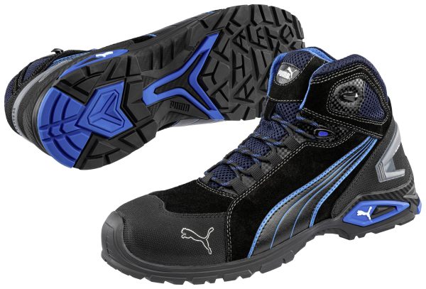 PUMA Rio Black Mid 632250-45 Buty ochronne S3 Rozmiar buta (EU): 45 czarny, niebieski 1 szt.