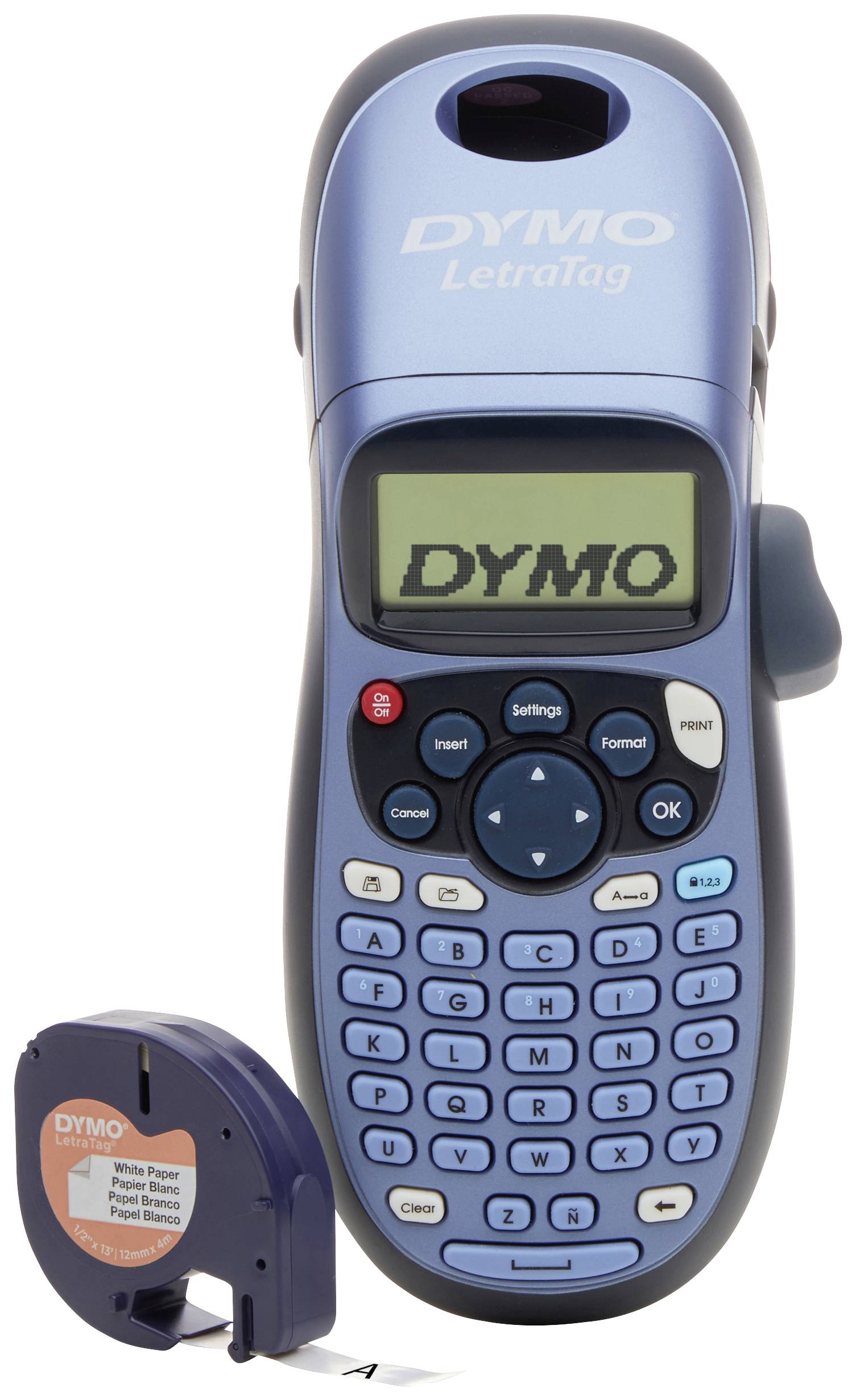 DYMO LetraTag LT-100H niebieski Drukarka etykiet Przystosowana do taśmy do nadruku: LT 12 mm - obrazek 1