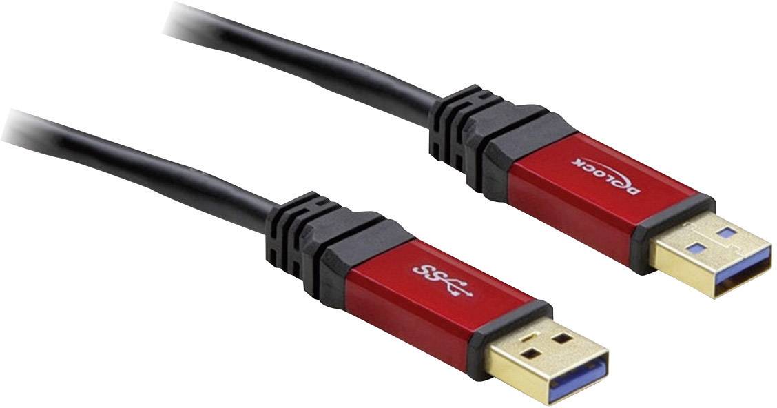 Delock Kabel USB USB 3.2 Gen1 Złącze męskie USB-A, Złącze męskie USB-A 2.00 m czerwony, czarny styki pozłacane , certyfi - obrazek 1