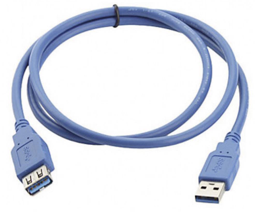 Manhattan Kabel USB USB 3.2 Gen1 Złącze męskie USB-A, Złącze żeńskie USB-A 2.00 m niebieski styki pozłacane , certyfikat - obrazek 1