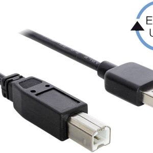 Delock Kabel USB USB 2.0 Złącze męskie USB-A, Złącze męskie USB-B 3.00 m czarny wtyczka po obu stronach, styki pozłacane