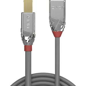 LINDY Kabel USB USB 2.0 Złącze męskie USB-A, Złącze męskie USB-B 5.00 m szary podwójne ekranowanie 36644