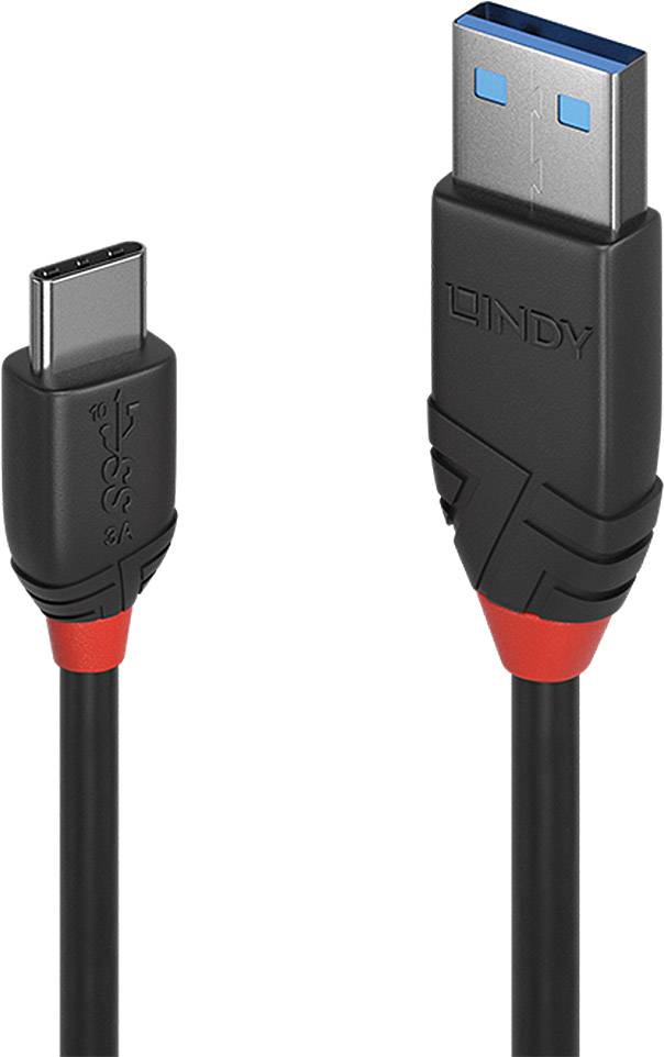 LINDY Kabel USB USB 3.2 Gen1 Złącze męskie USB-C®, Złącze męskie USB-A 1.50 m czarny 36917 - obrazek 1