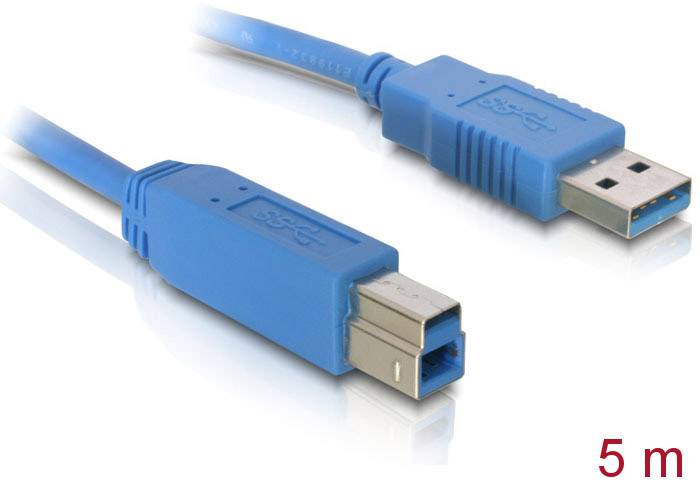 Delock Kabel USB USB 3.2 Gen1 Złącze męskie USB-A, Złącze męskie USB-B 5.00 m niebieski styki pozłacane 82582 - obrazek 1