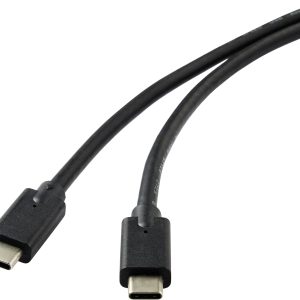 Renkforce Kabel USB USB 3.2 Gen2x2 Złącze męskie USB-C® 2.00 m czarny ekranowanie RF-4531576 Renkforce Kabel USB USB 3.2 Gen2x2 Złącze męskie USB-C® 2.00 m czarny ekranowanie RF-4531576